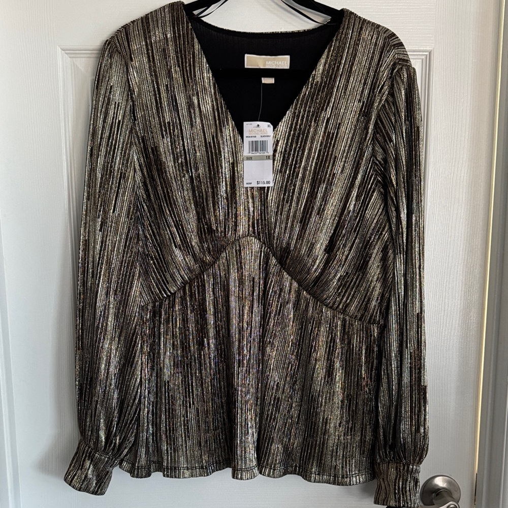Michael Kors Metallic Striped Blouse